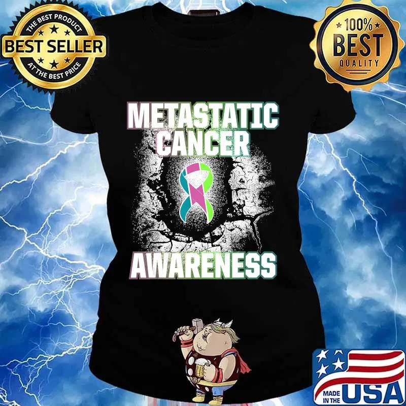 Metastatic Breast Cancer Awareness Aware US Warrior T-Shirt Ladies tee