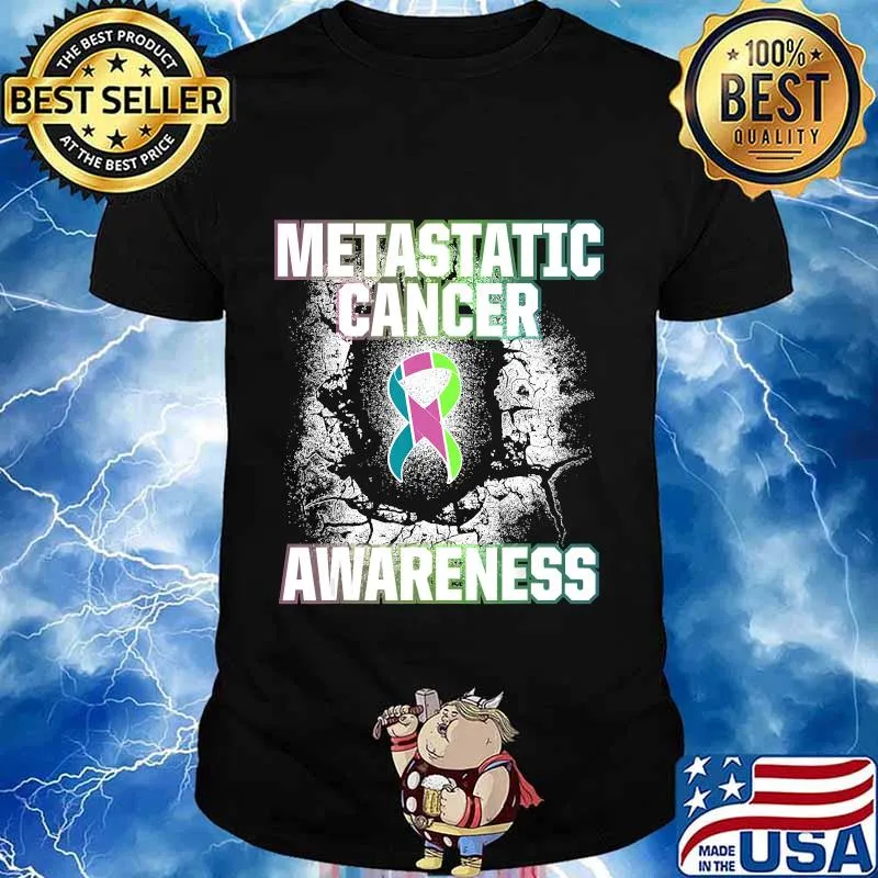 Metastatic Breast Cancer Awareness Aware US Warrior T-Shirt