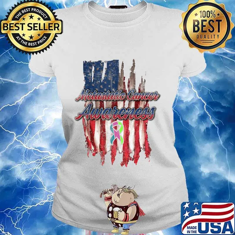 Metastatic Breast Cancer Awareness Care US Warrior T-Shirt Ladies tee
