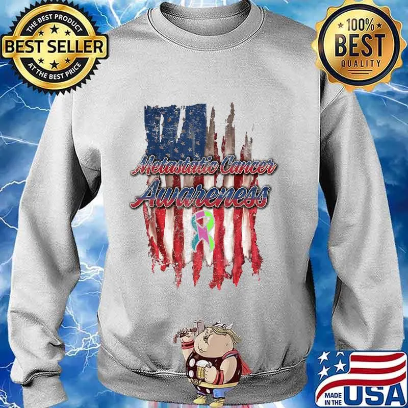 Metastatic Breast Cancer Awareness Care US Warrior T-Shirt Sweater