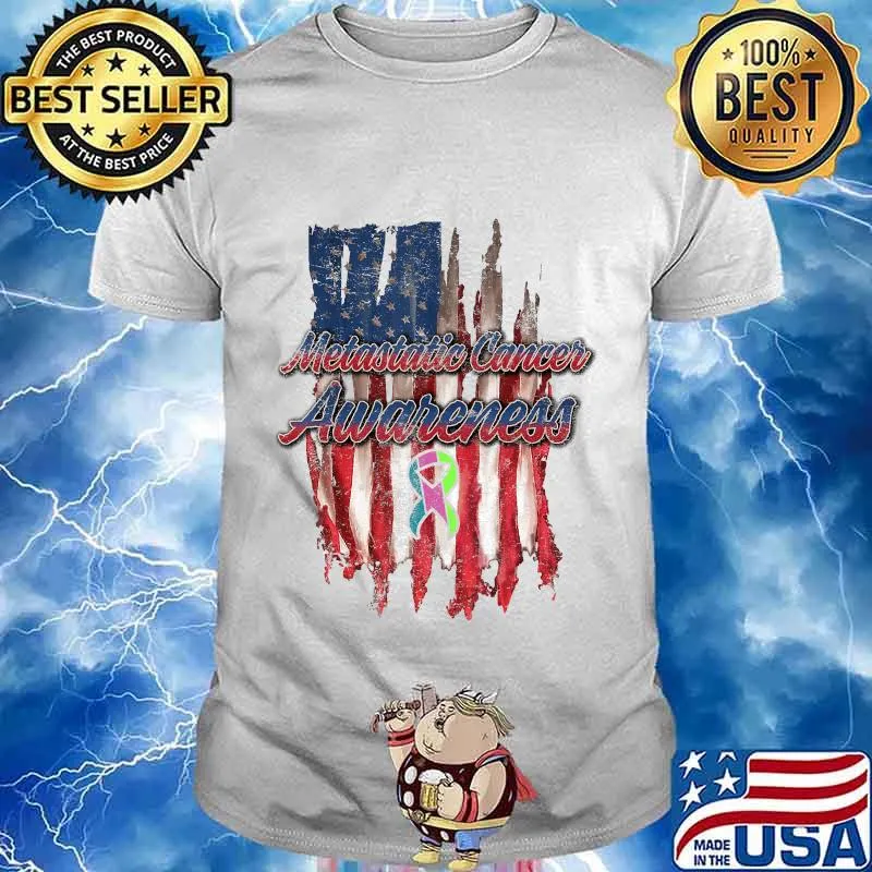 Metastatic Breast Cancer Awareness Care US Warrior T-Shirt