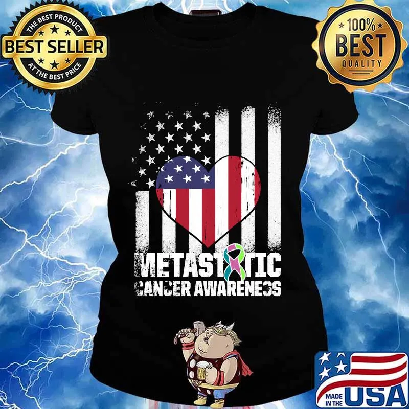 Metastatic Breast Cancer Awareness Supporting US Warrior Shirt Ladies tee
