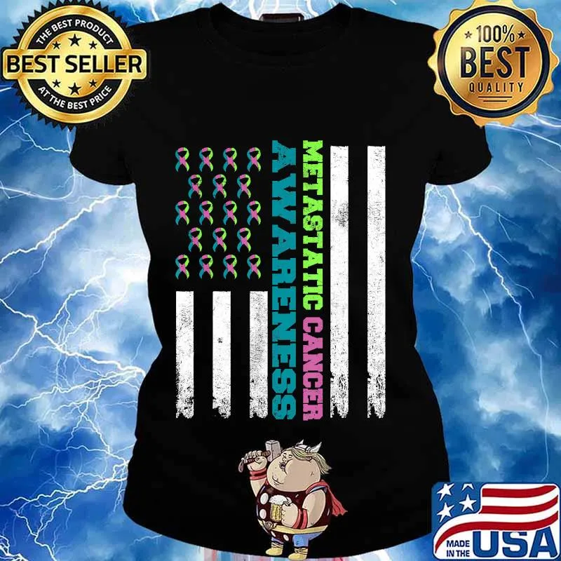 Metastatic Breast Cancer Awareness Tackle US Warrior T-Shirt Ladies tee