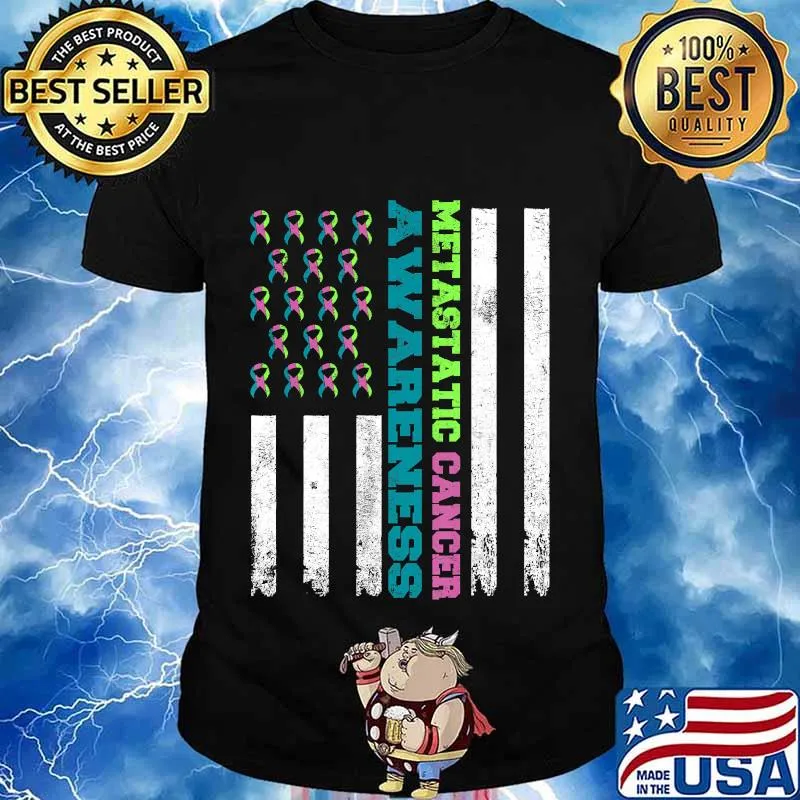 Metastatic Breast Cancer Awareness Tackle US Warrior T-Shirt