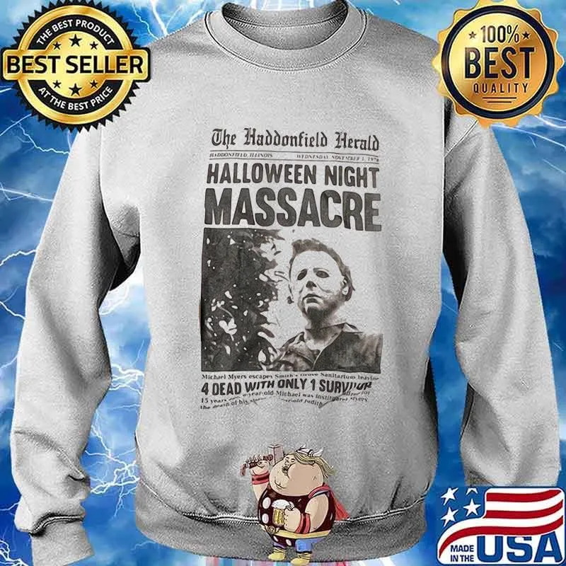 Michael myers the haddonfield herald halloween night massacre s Sweater