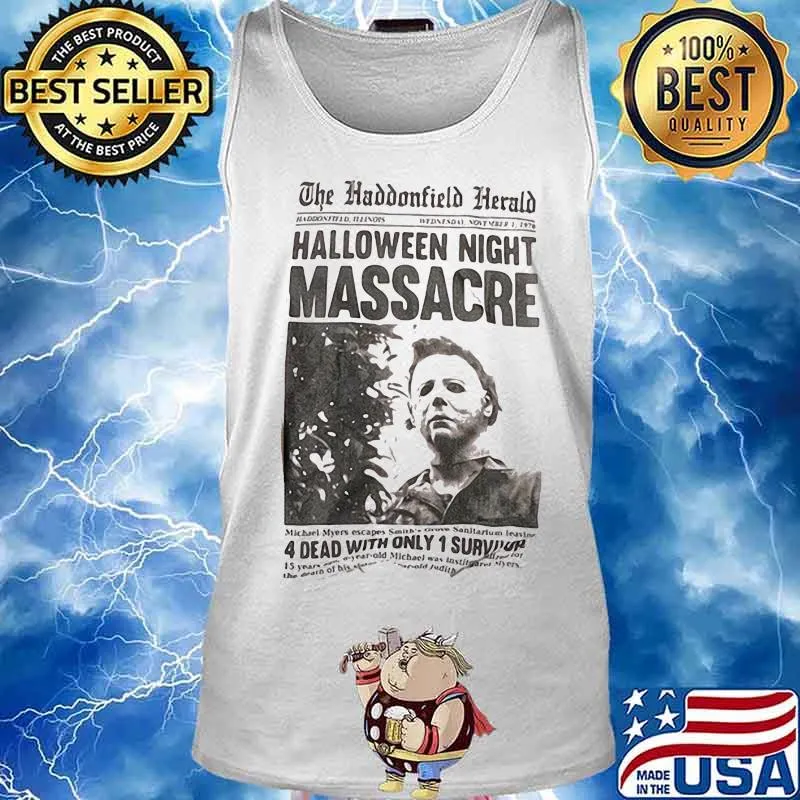Michael myers the haddonfield herald halloween night massacre s Tank top
