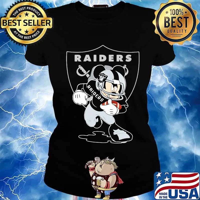 Mickey mouse oklahoma raiders football s Ladies tee
