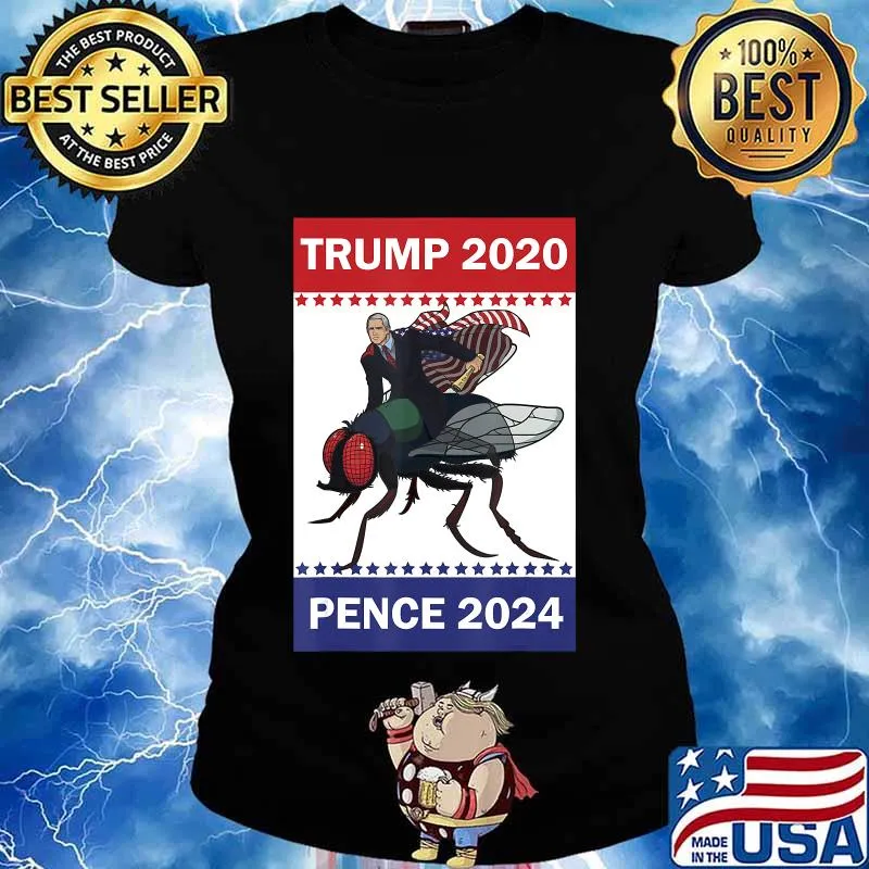 Mike Pence Pretty Fly Super Hero Trump 2020 Pence 2024 T-Shirt Ladies tee