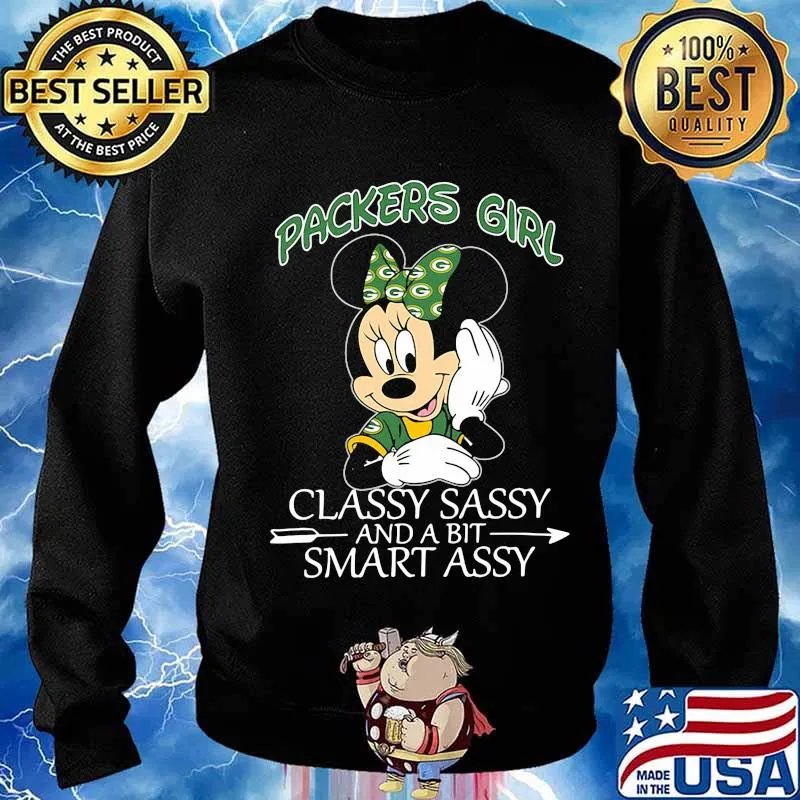 Minnie mouse green bay packers girl classy sassy and a bit smart assy s Sweater