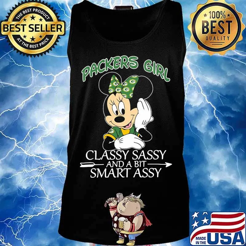 Minnie mouse green bay packers girl classy sassy and a bit smart assy s Tank top