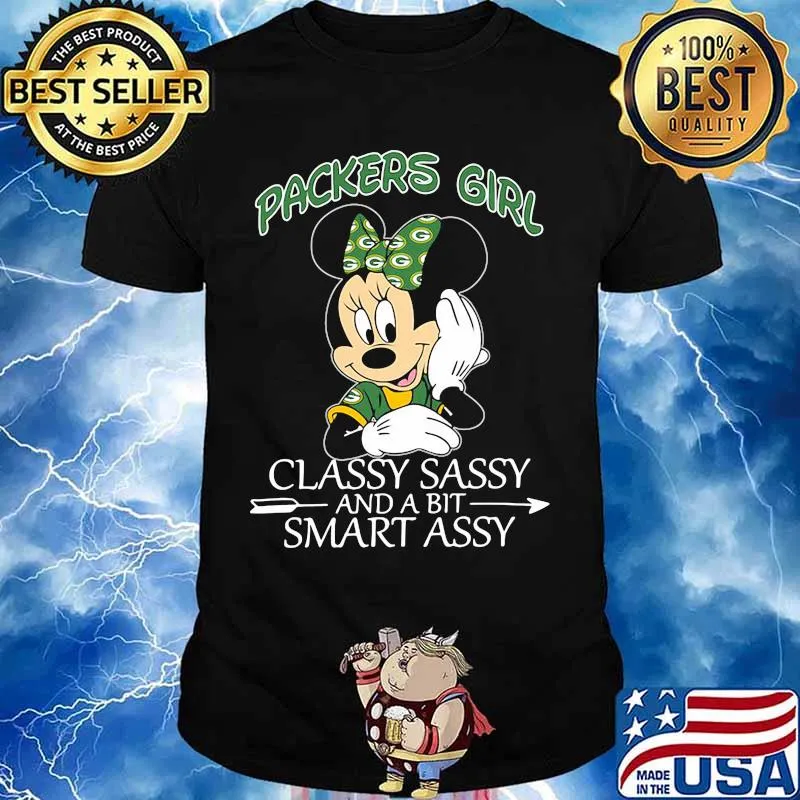 Minnie mouse green bay packers girl classy sassy and a bit smart assy shirt
