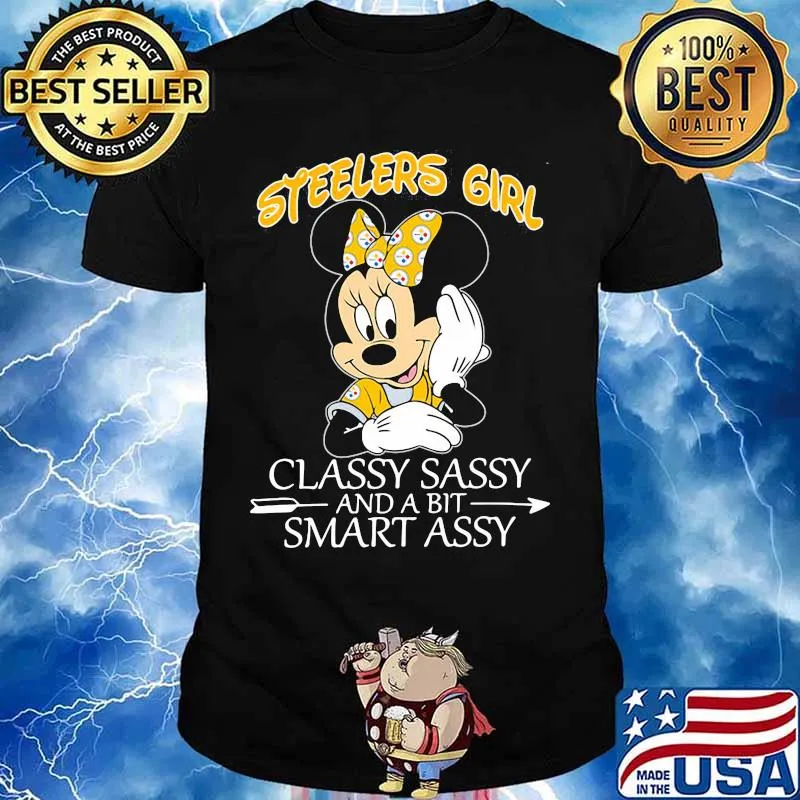 Minnie mouse pittsburgh steelers girl classy sassy and a bit smart assy shirt