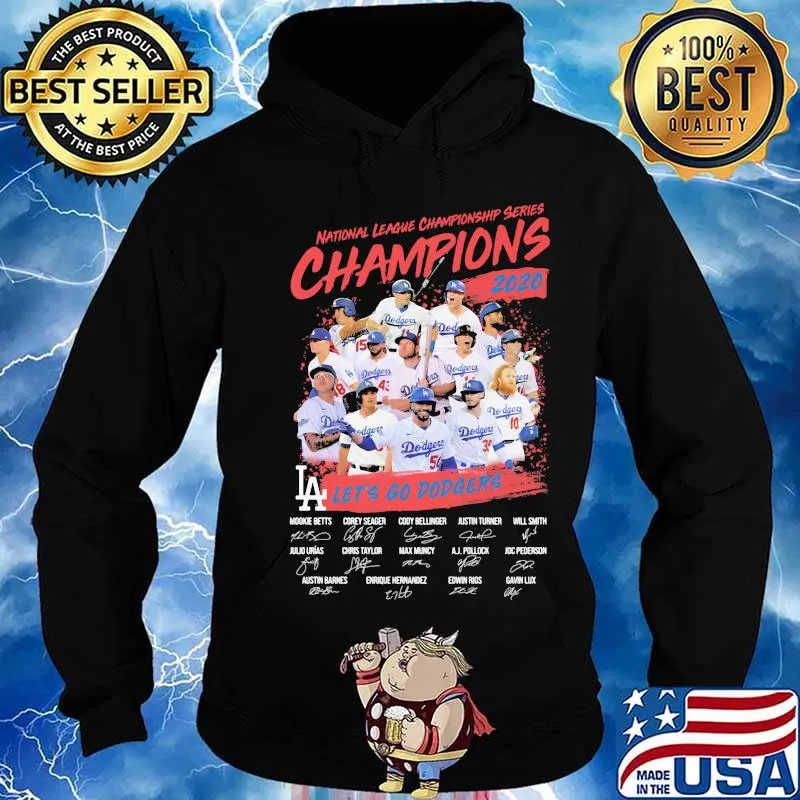 National league championship series champions 2020 let's go dodgers signatures s Hoodie