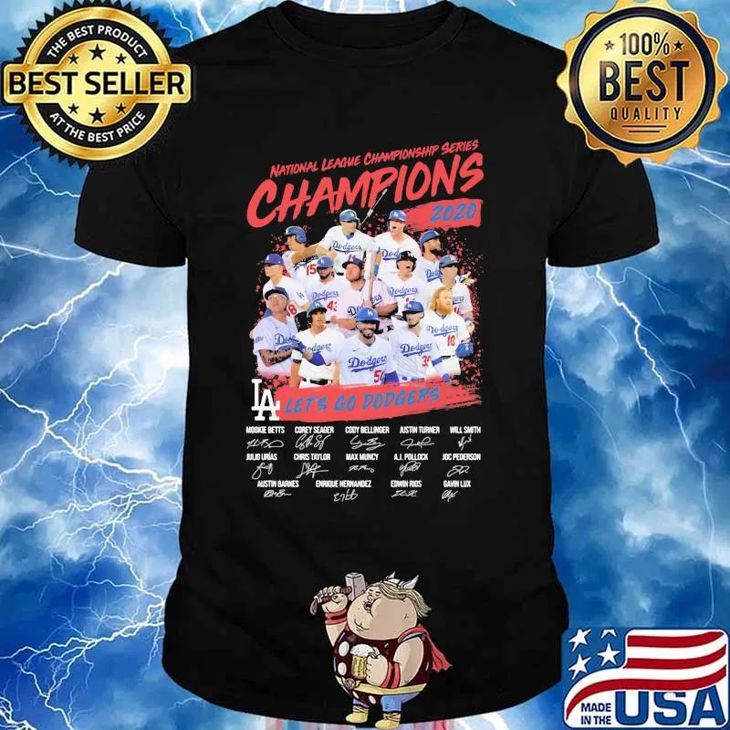 National league championship series champions 2020 let's go dodgers signatures shirt