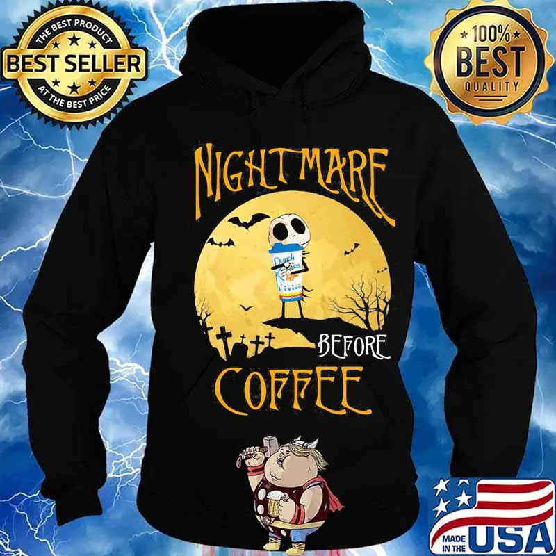 Nightmare before coffee hug Dutch Bros Halloween s Hoodie