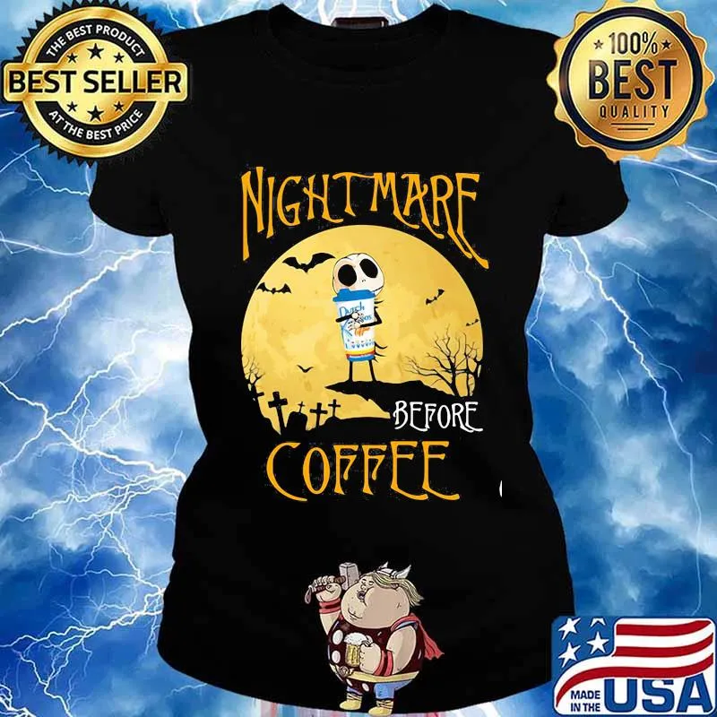 Nightmare before coffee hug Dutch Bros Halloween s Ladies tee