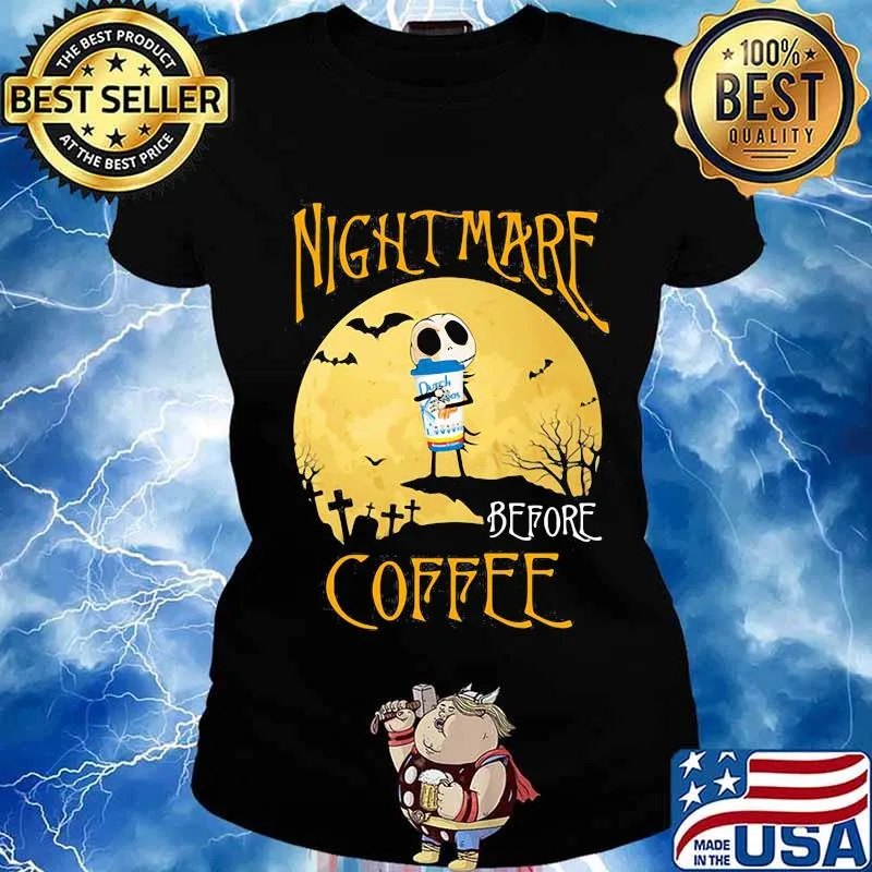 Nightmare before coffee hug Dutch Bros Halloween s Ladies tee