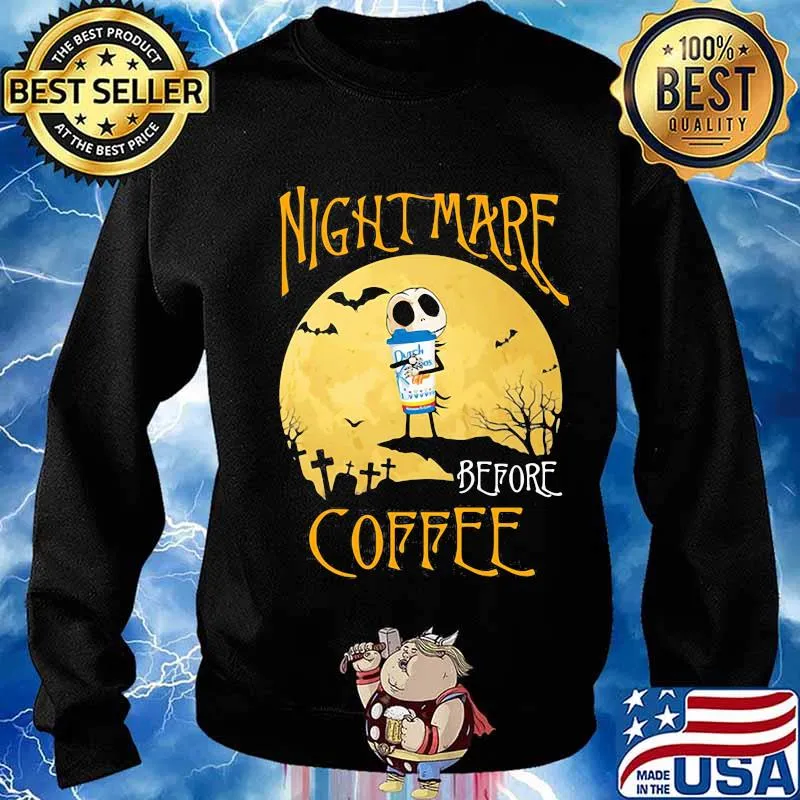 Nightmare before coffee hug Dutch Bros Halloween s Sweater
