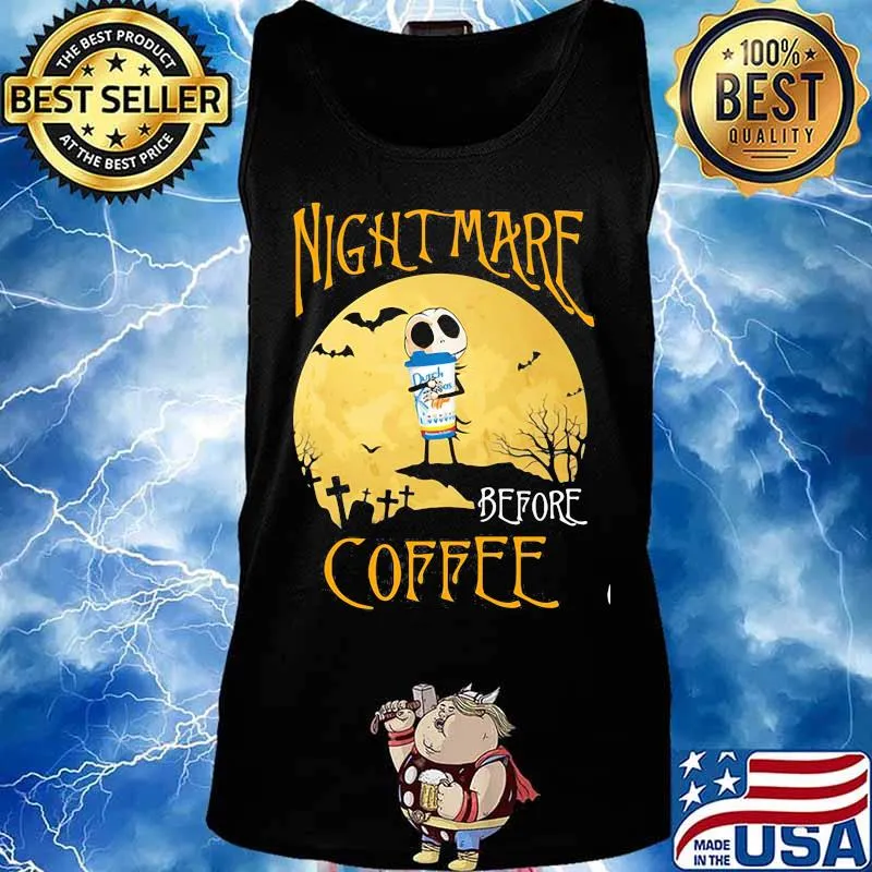 Nightmare before coffee hug Dutch Bros Halloween s Tank top