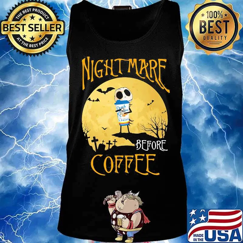 Nightmare before coffee hug Dutch Bros Halloween s Tank top