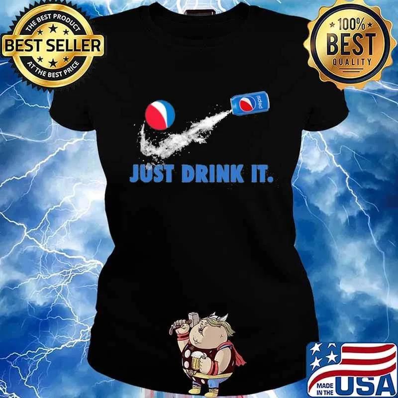 Nike logo just drink it pepsi s Ladies tee