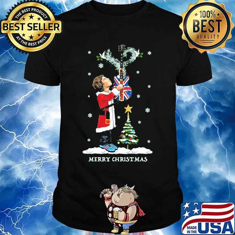 Noel gallagher playing guitar merry christmas shirt