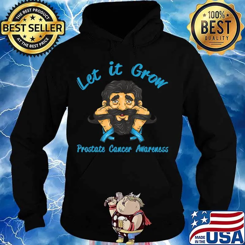 November, Prostate Cancer Awareness Month, Man with Mustache T-Shirt Hoodie