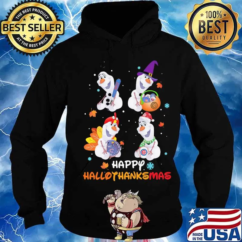 Olaf chicago cubs happy hallothanksmas halloween thanksgiving christmas s Hoodie