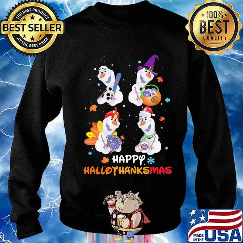 Olaf chicago cubs happy hallothanksmas halloween thanksgiving christmas s Sweater