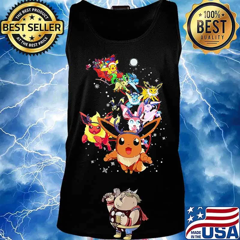 Pikachu cartoon merry christmas s Tank top