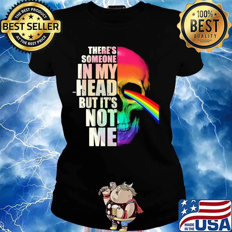 Pink floyd band skull there's someone in my head but it's not me lgbt s Ladies tee