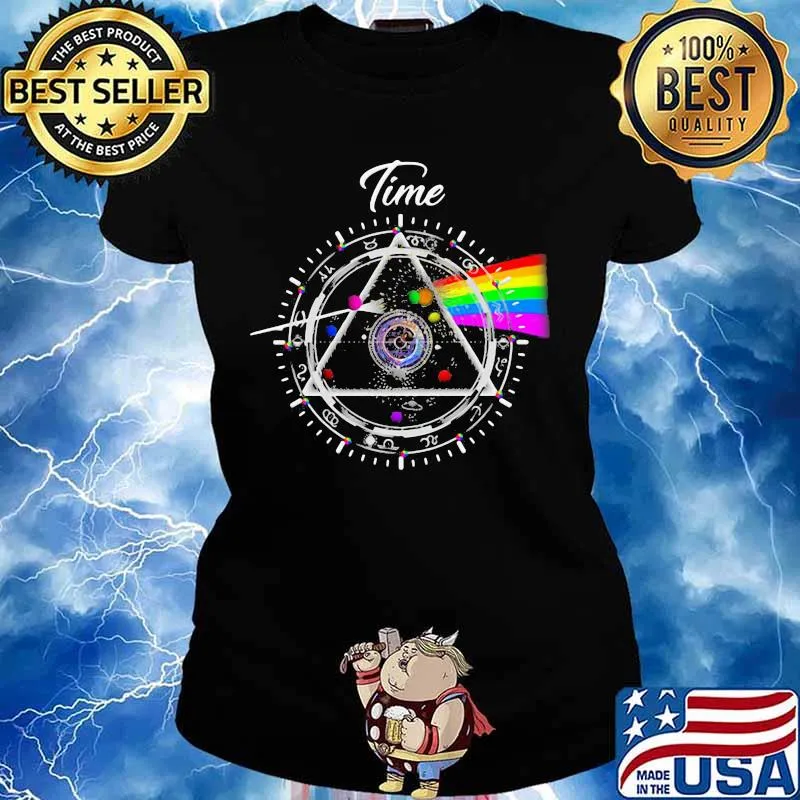 Pink floyd band time rainbow s Ladies tee