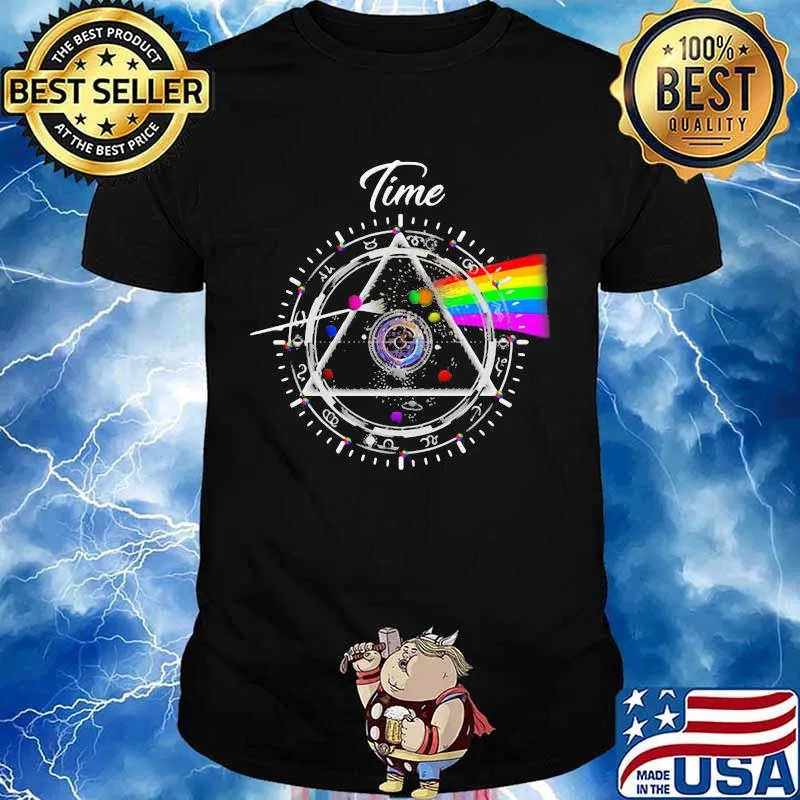 Pink floyd band time rainbow shirt