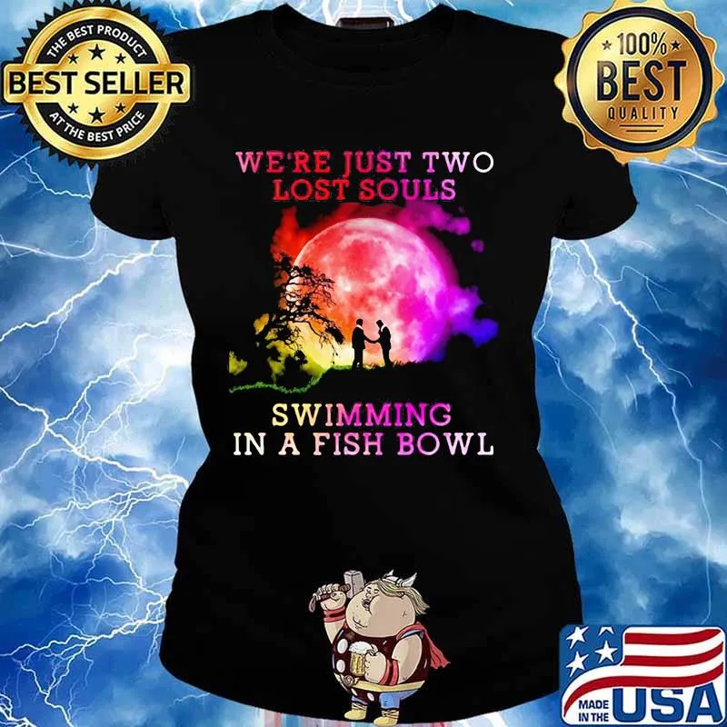 Pink floyd band we're just two lost souls swimming in a fish bowl moon s Ladies tee