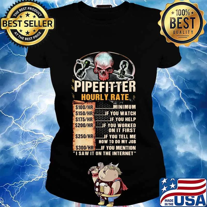 Pipefitter hourly rate skull halloween s Ladies tee