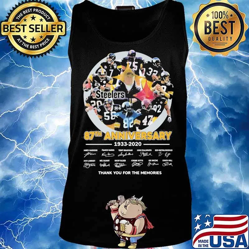 Pittsburgh steelers 87th anniversary 1933 2020 thank for the memories signatures s Tank top