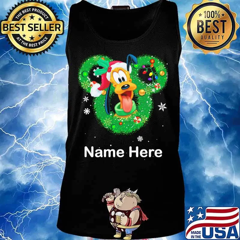 Pluto dog mickey mouse name here christmas s Tank top
