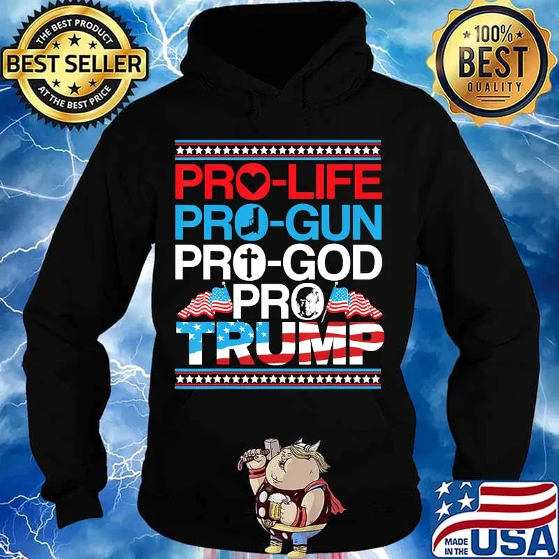 Pro life pro gun pro god trump usa flag election s Hoodie
