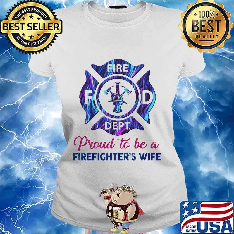 Proud to be a firefighter's wife hologram s Ladies tee