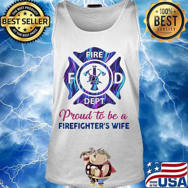 Proud to be a firefighter's wife hologram s Tank top