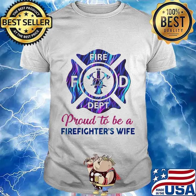 Proud to be a firefighter's wife hologram shirt