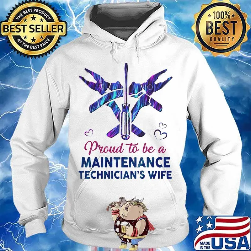 Proud to be a maintenance technician's wife hologram s Hoodie