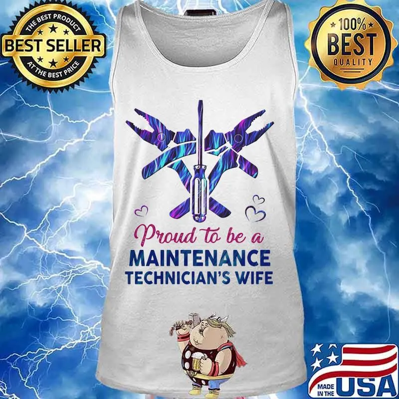 Proud to be a maintenance technician's wife hologram s Tank top