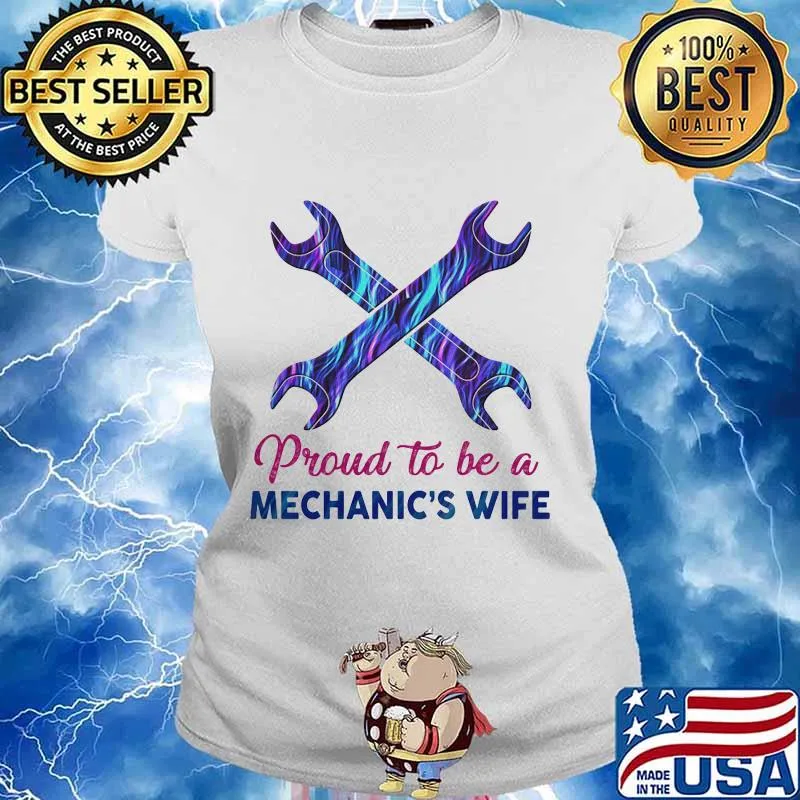 Proud to be a mechanic's wife hologram s Ladies tee