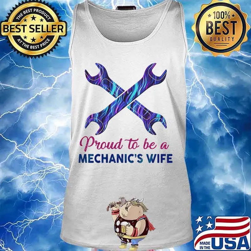 Proud to be a mechanic's wife hologram s Tank top