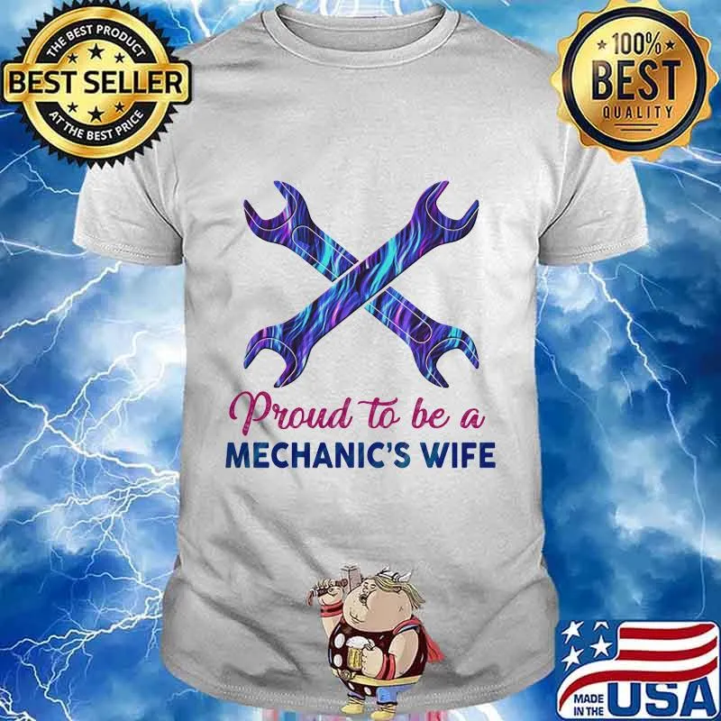 Proud to be a mechanic's wife hologram shirt