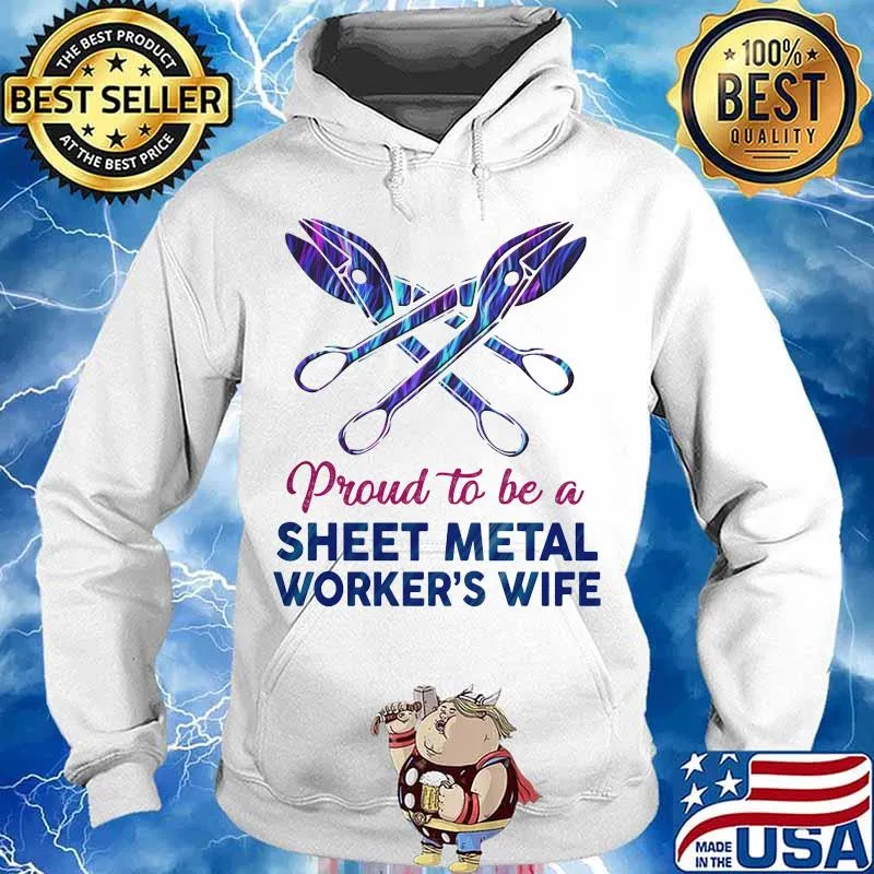 Proud to be a sheet metal worker's wife hologram s Hoodie