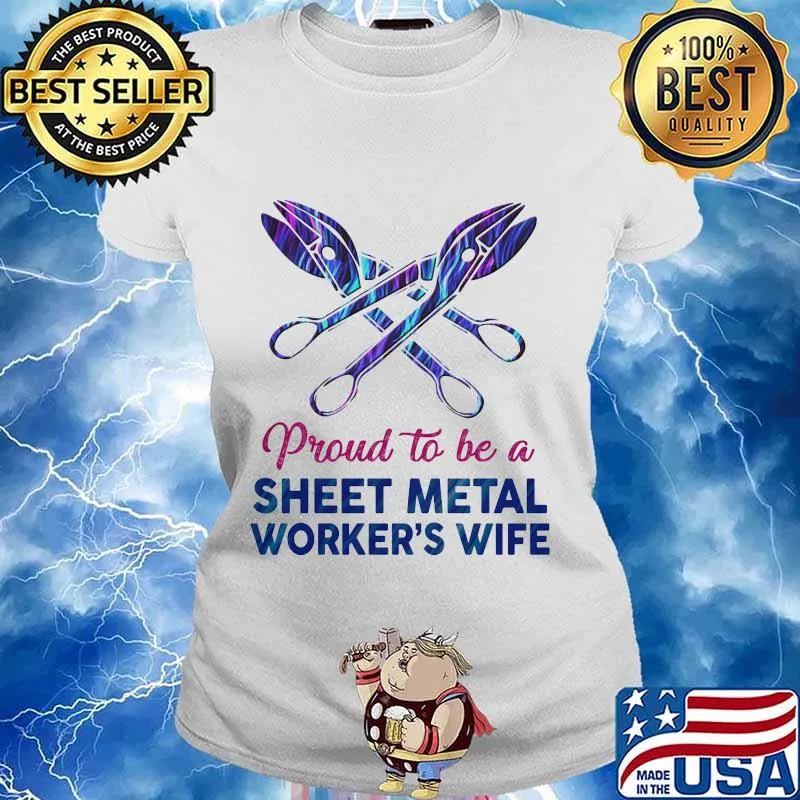 Proud to be a sheet metal worker's wife hologram s Ladies tee