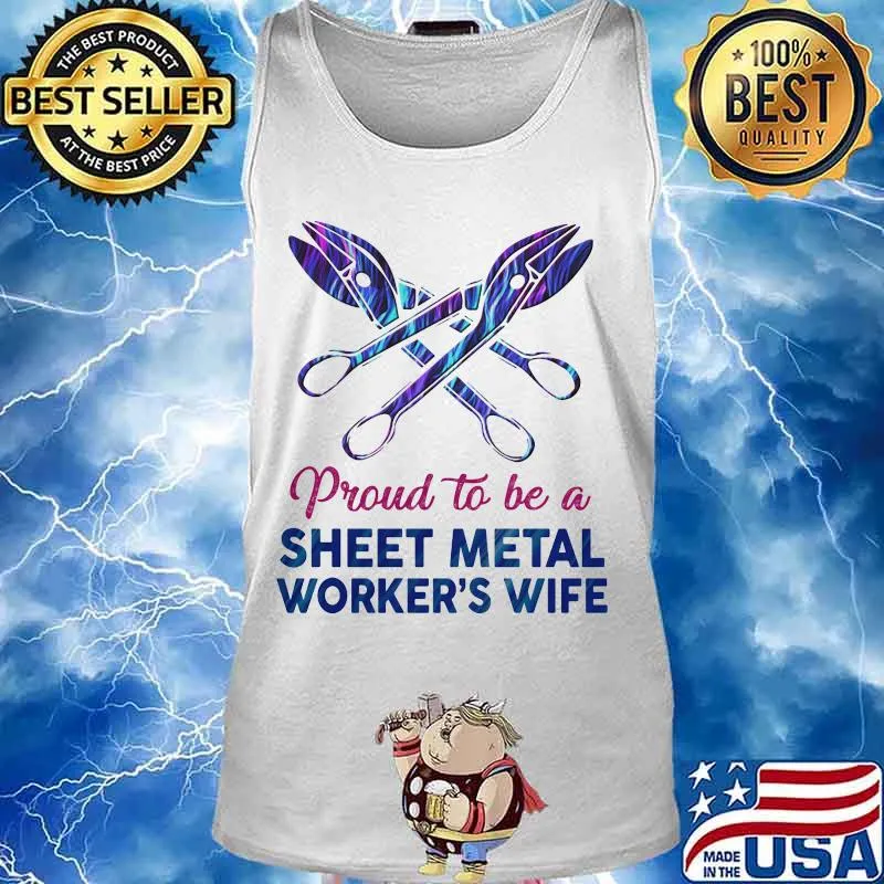 Proud to be a sheet metal worker's wife hologram s Tank top