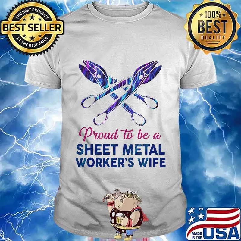 Proud to be a sheet metal worker's wife hologram shirt